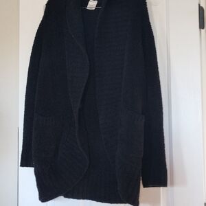 Cozy Black Open-Front Sweater